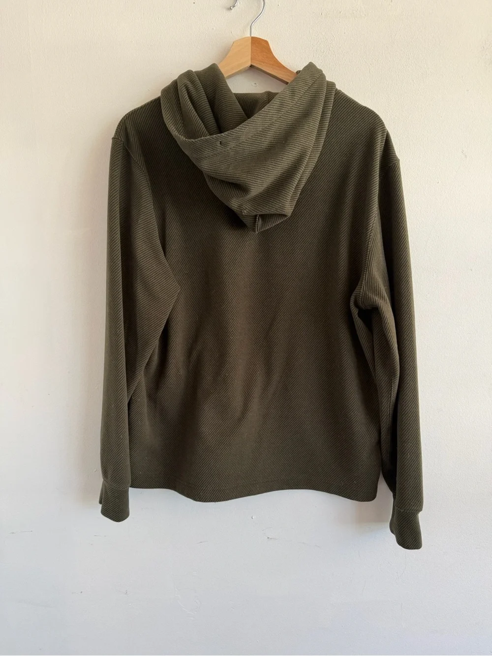 J. Crew Olive Ribbed Hooded Pullover